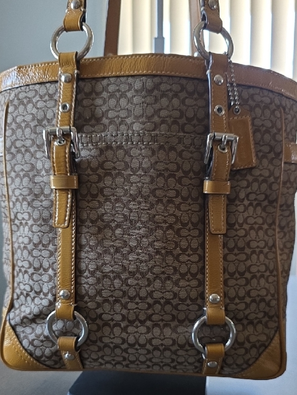 EUC Coach Brown Signature Small C Small Tote - Picture 3 of 12